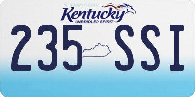KY license plate 235SSI
