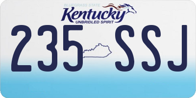 KY license plate 235SSJ