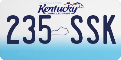 KY license plate 235SSK