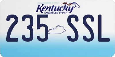 KY license plate 235SSL