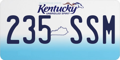 KY license plate 235SSM