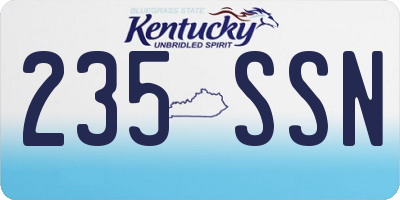 KY license plate 235SSN