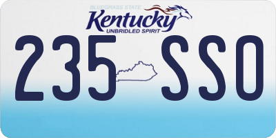 KY license plate 235SSO