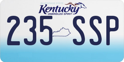 KY license plate 235SSP