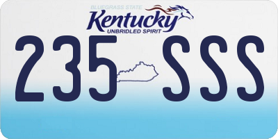 KY license plate 235SSS