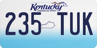 KY license plate 235TUK