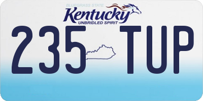 KY license plate 235TUP