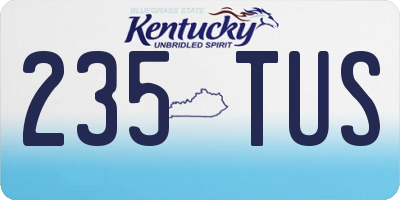 KY license plate 235TUS