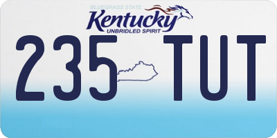 KY license plate 235TUT