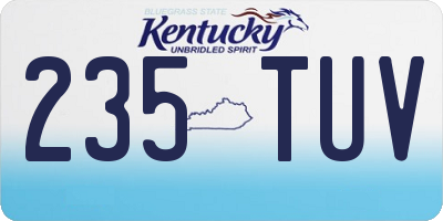 KY license plate 235TUV