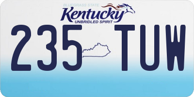 KY license plate 235TUW