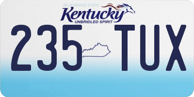 KY license plate 235TUX
