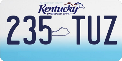 KY license plate 235TUZ