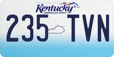 KY license plate 235TVN