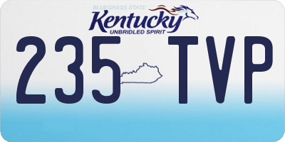 KY license plate 235TVP