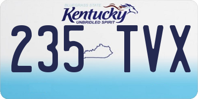 KY license plate 235TVX