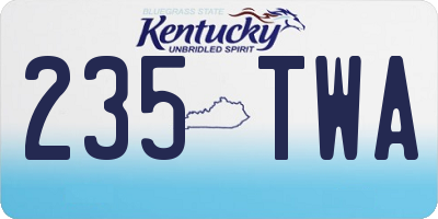 KY license plate 235TWA
