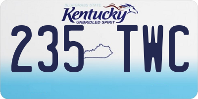 KY license plate 235TWC