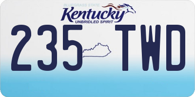 KY license plate 235TWD