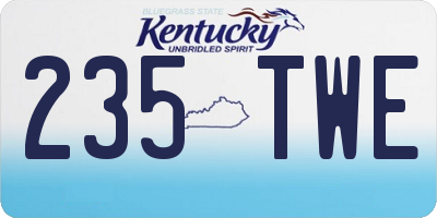 KY license plate 235TWE