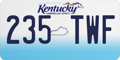 KY license plate 235TWF