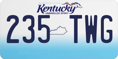 KY license plate 235TWG