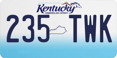 KY license plate 235TWK