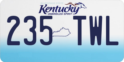 KY license plate 235TWL