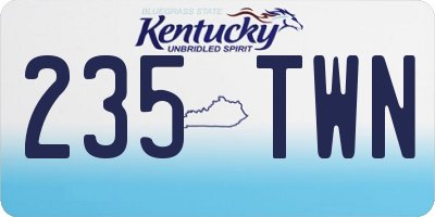 KY license plate 235TWN