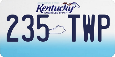 KY license plate 235TWP