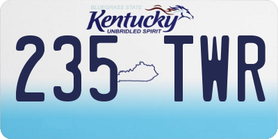 KY license plate 235TWR