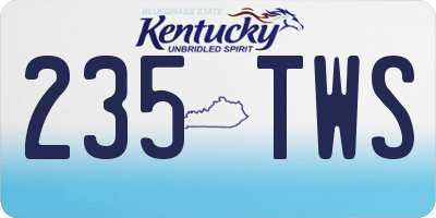 KY license plate 235TWS