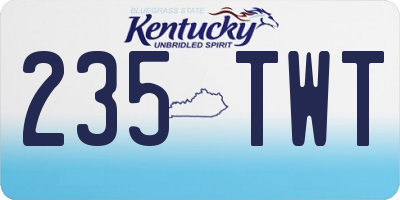 KY license plate 235TWT
