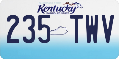KY license plate 235TWV