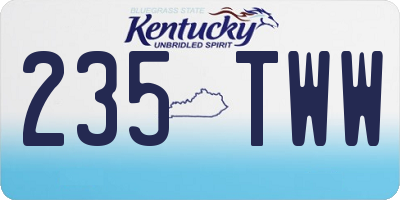 KY license plate 235TWW