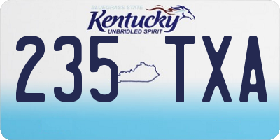 KY license plate 235TXA