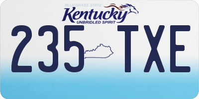 KY license plate 235TXE