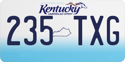 KY license plate 235TXG