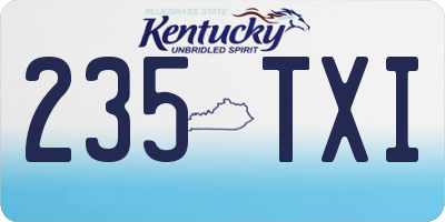KY license plate 235TXI
