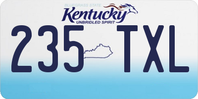 KY license plate 235TXL