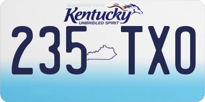 KY license plate 235TXO