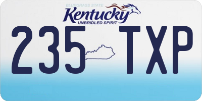KY license plate 235TXP