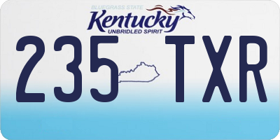 KY license plate 235TXR