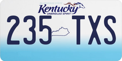 KY license plate 235TXS