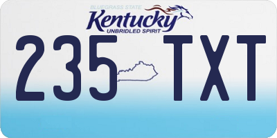 KY license plate 235TXT