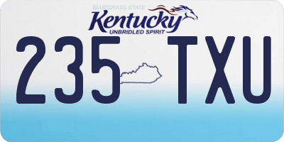KY license plate 235TXU