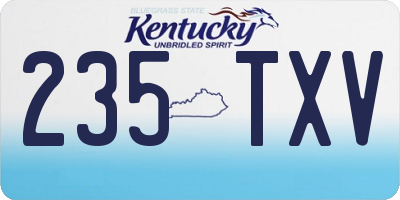 KY license plate 235TXV