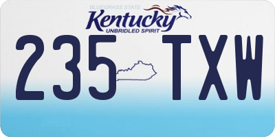 KY license plate 235TXW