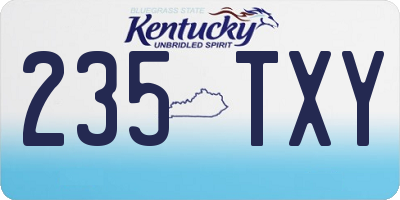 KY license plate 235TXY