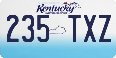 KY license plate 235TXZ